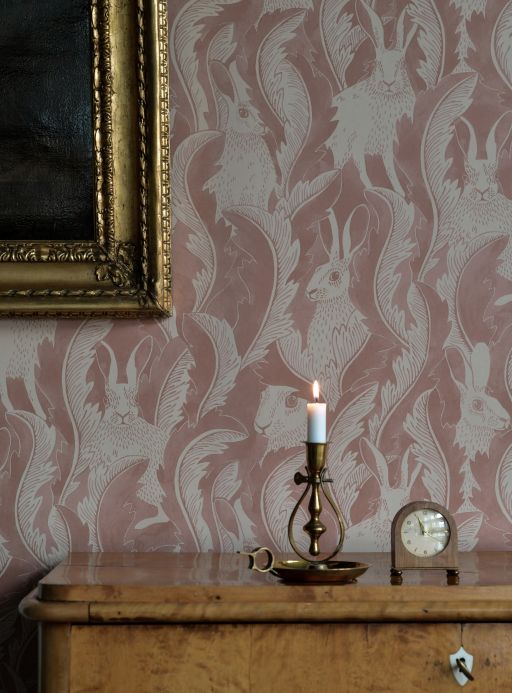 All Wallpaper Hares in Hiding beige red Room View
