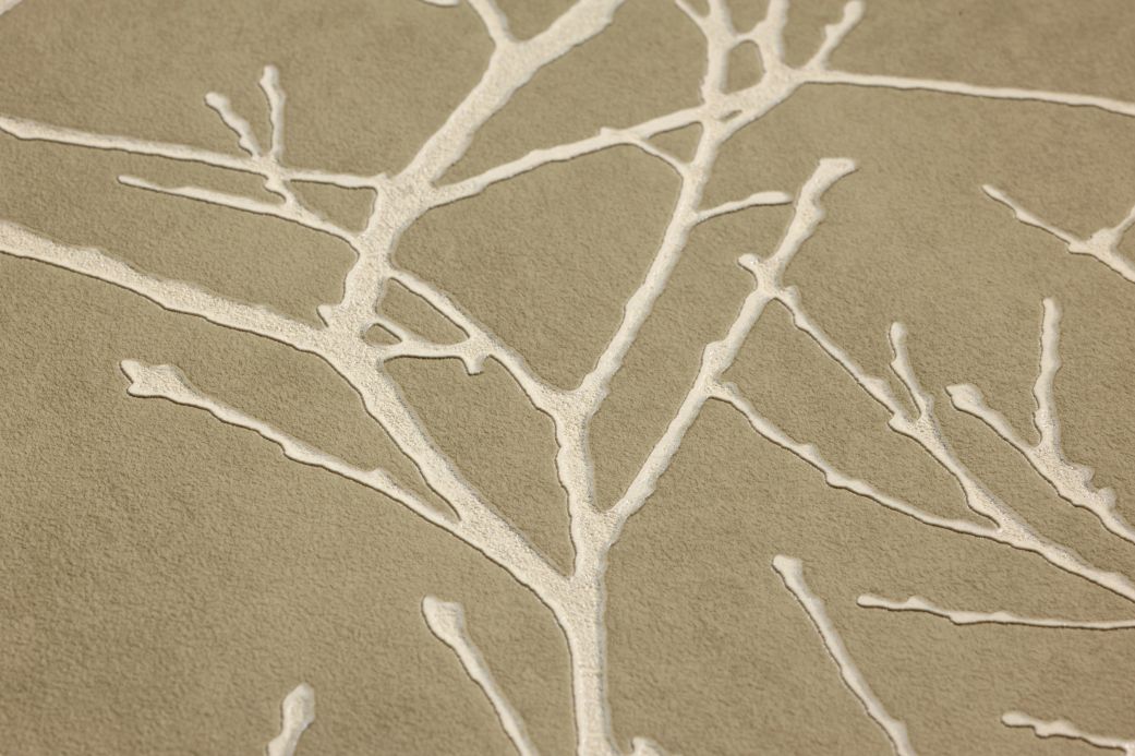 Papier peint de forêts et d’arbre Papier peint Kansai gris kaki Vue détail