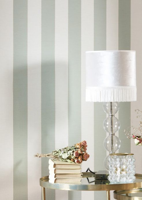 Bedroom Wallpaper Wallpaper Innesto light mint turquoise Room View
