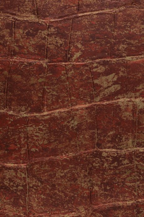 Faux Leather Wallpaper Wallpaper Croco 13 red brown A4 Detail