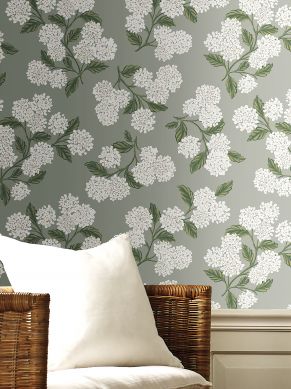 Wallpaper Hydrangea grey Raumansicht
