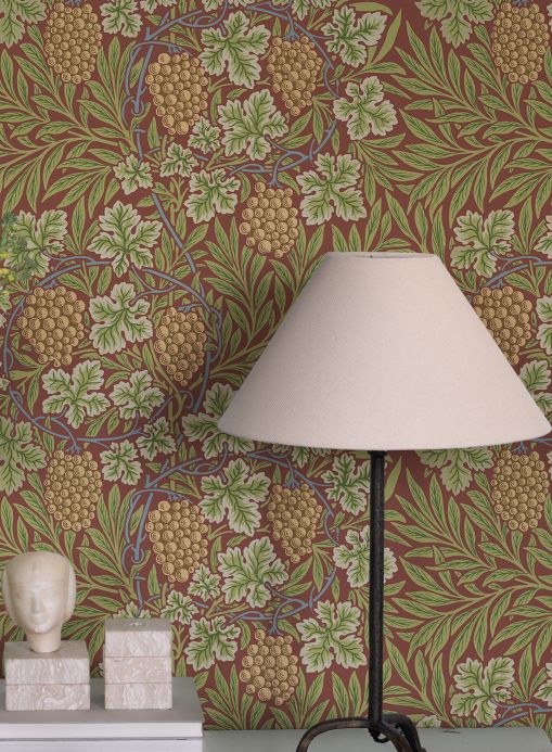 Papel pintado William Morris Papel pintado Bedran marrón rojizo Ver habitación