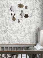 Wallpaper Sumi grey white | Wallpaper from the 70s