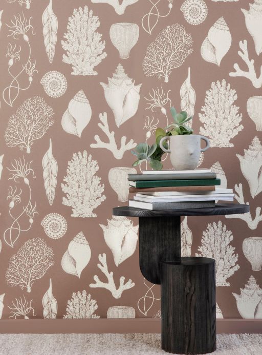 Brown Wallpaper Wallpaper Shells pastel brown Room View