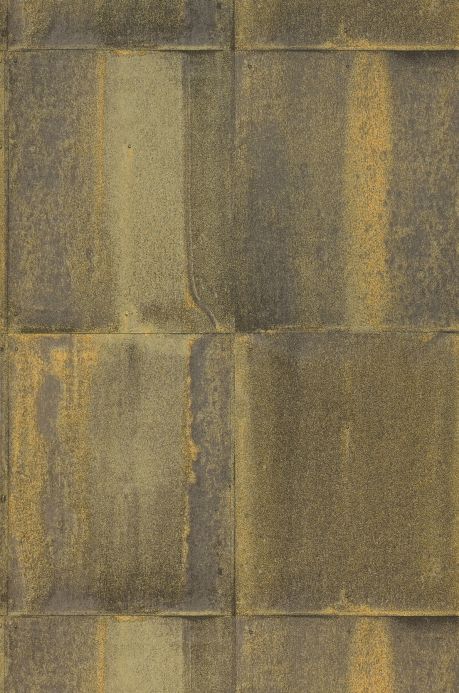 Papel de parede estilo industrial Papel de parede Runar amarelo oliva Detalhe A4