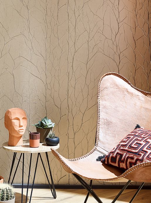 Crinkle Effect Wallpaper Wallpaper Crush Wilderness 03 pearl beige Room View