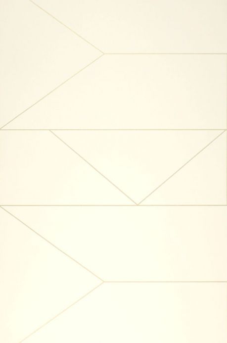 Papel de parede geométrico Papel de parede Lines branco creme Largura do rolo