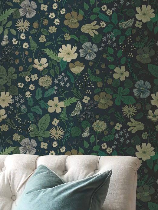 Paper-based Wallpaper Wallpaper Strawberry Garden green blue Room View