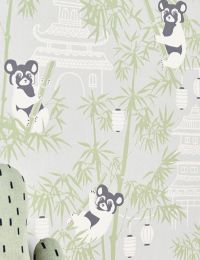 Papel de parede Bambu verde samambaia