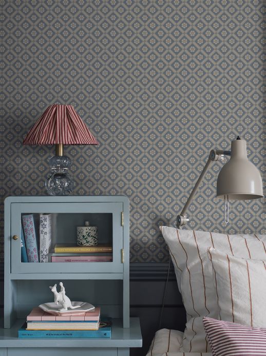 Scandinavian Wallpaper Wallpaper Juhani light blue grey Room View