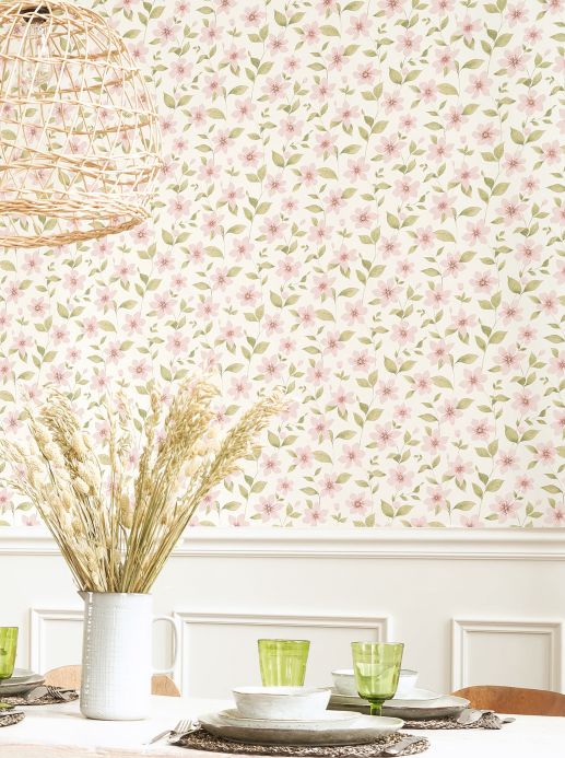 Wallpaper Wallpaper Maloa pastel light pink Room View