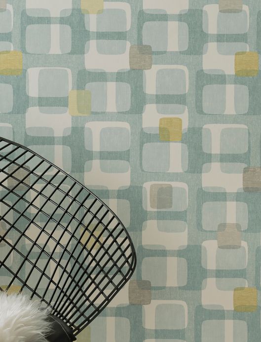 Paper-based Wallpaper Wallpaper Majana mint turquoise Room View