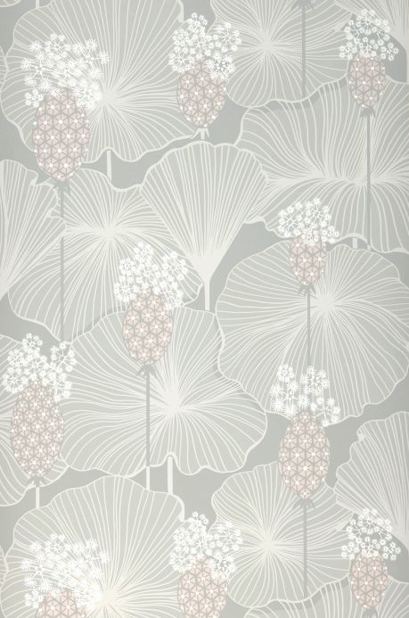 Botanical Wallpaper Wallpaper Kagome light grey Roll Width