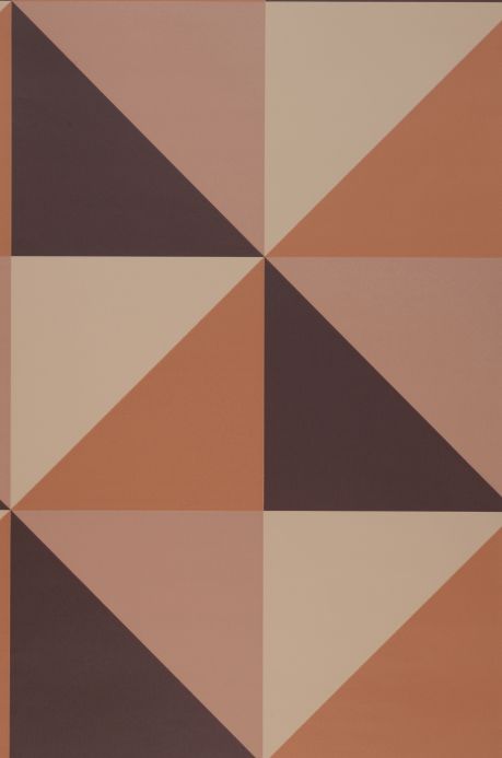 Geometric Wallpaper Wallpaper Estasi beige red Roll Width