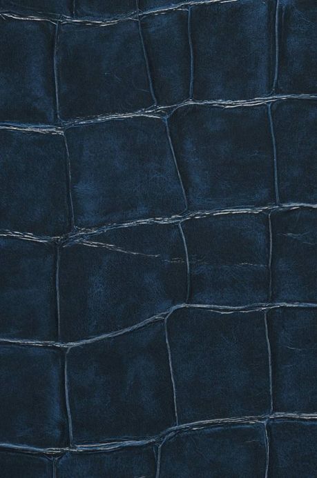 Blaue Tapeten Tapete Croco 04 Dunkelblau A4-Ausschnitt