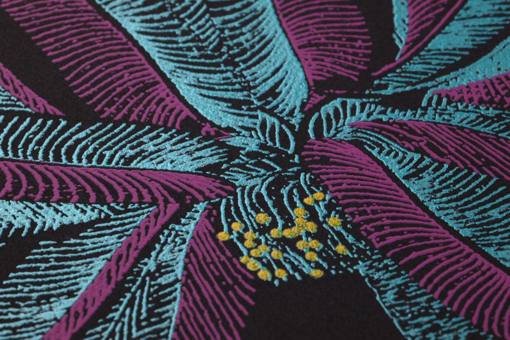 Papel de parede botânico Papel de parede Palm Springs violeta Ver detalhe