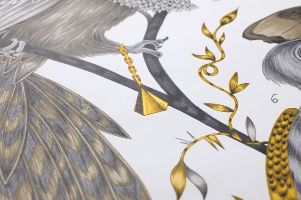 Papier peint avec des animaux Papier peint Audubon jaune Vue détail