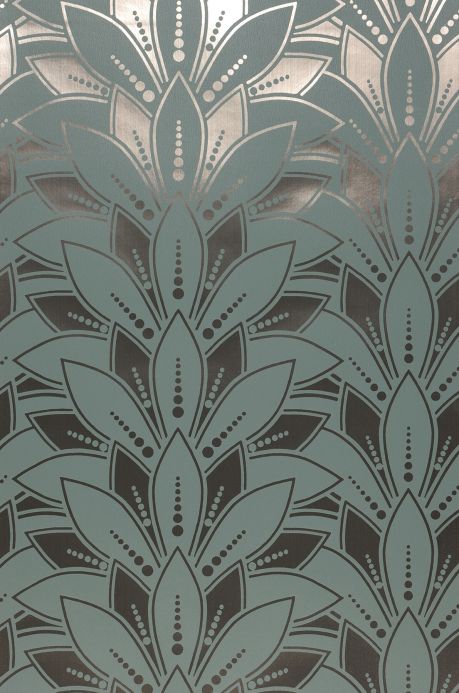 Papier peint métallique Papier peint Fadila turquoise menthe Largeur de lé