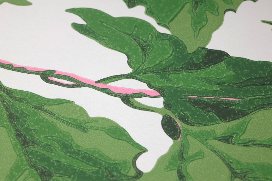 Papier peint avec des feuilles et du feuillage Papier peint Vivica vert feuillage Vue détail