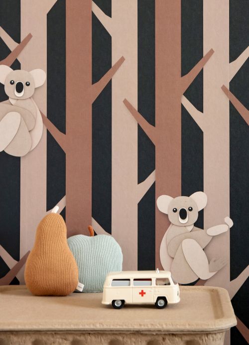 Studio Ditte Tapeten Wandbild Koala Blassrotbraun Raumansicht