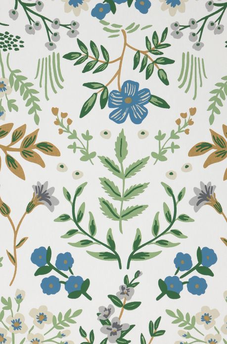Papel de parede floral Papel de parede Wildwood branco Detalhe A4