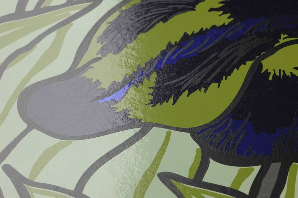 Designers Papel de parede Iris verde oliva claro Ver detalhe