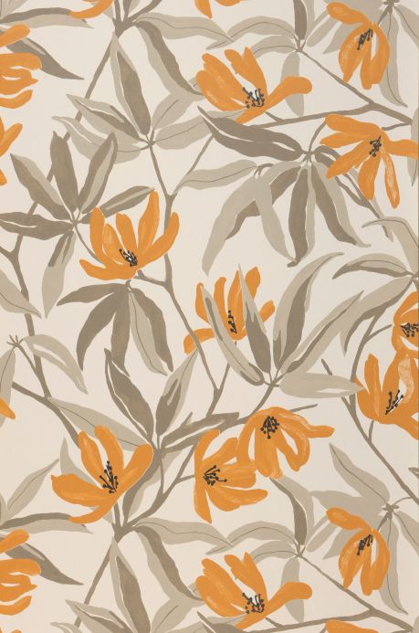 Floral Wallpaper Wallpaper Tarbana ochre brown Roll Width