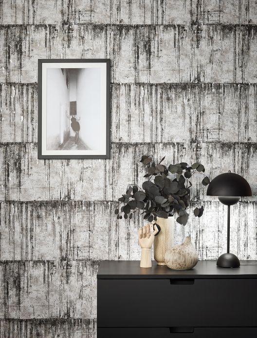 Black Wallpaper Wallpaper Underground Vibes anthracite Room View