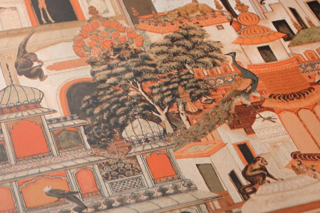 Papier peint oriental Papier peint Casablanca nuances d’orange Vue détail