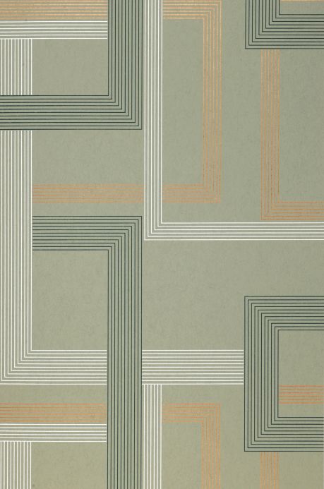Geometric Wallpaper Wallpaper Alcamo pale green grey Roll Width