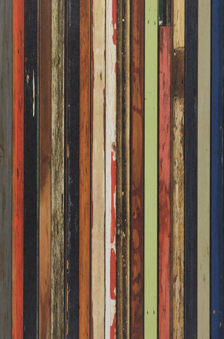 Papel de parede de madeira Papel de parede Scrapwood 15 vermelho Largura do rolo