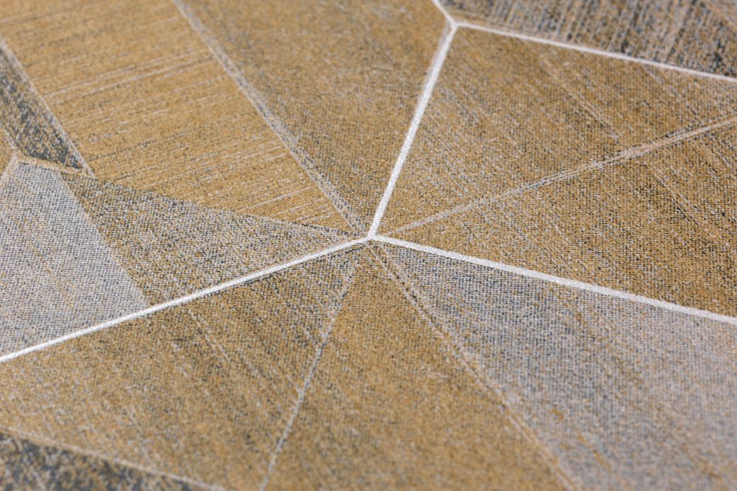 Geometric Wallpaper Wallpaper Moura matt gold Detail View