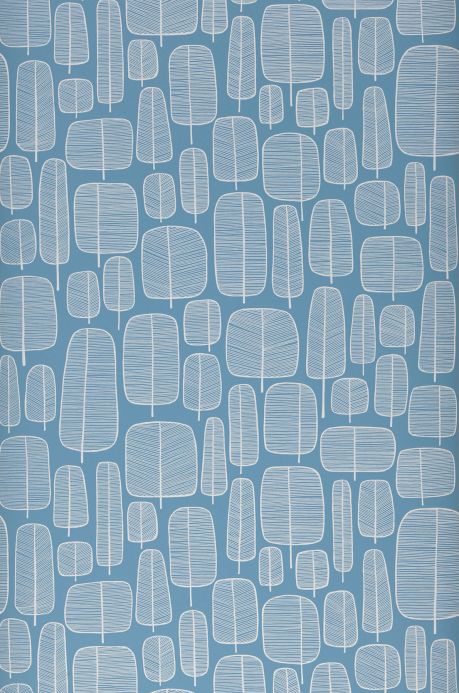 Archiv Wallpaper Little Trees pastel blue Roll Width
