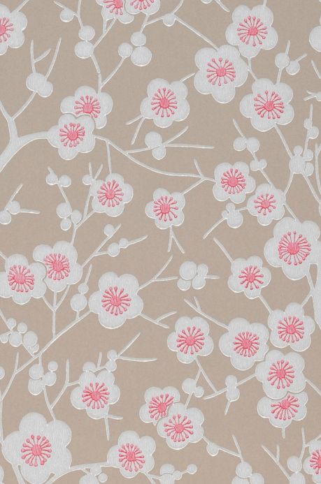 Floral Wallpaper Wallpaper Laila grey beige A4 Detail