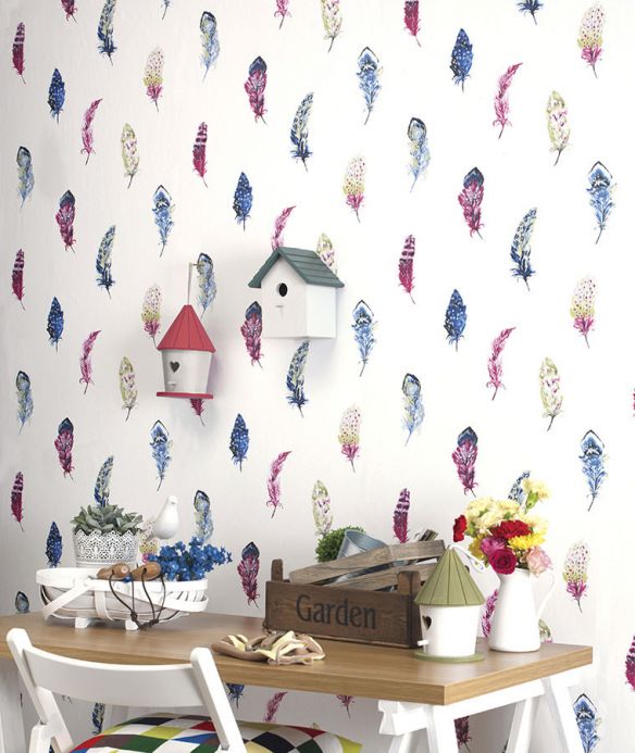 Archiv Wallpaper Feathers white Room View