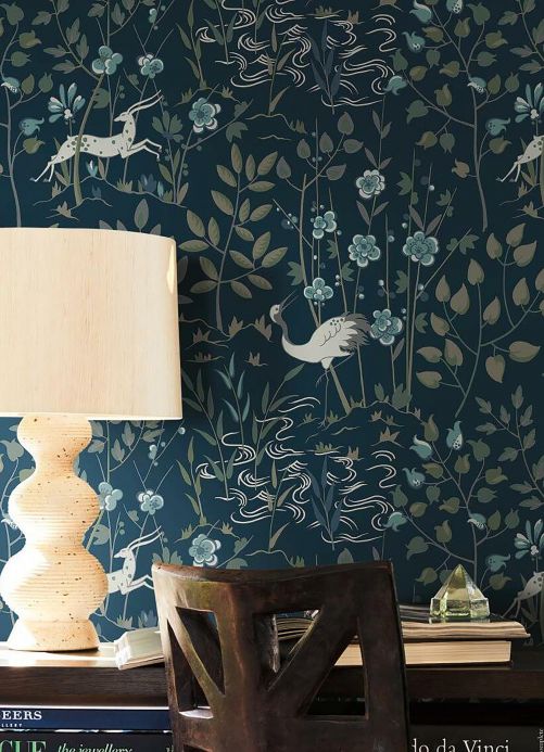 Animal Wallpaper Wallpaper Carumba black blue Room View