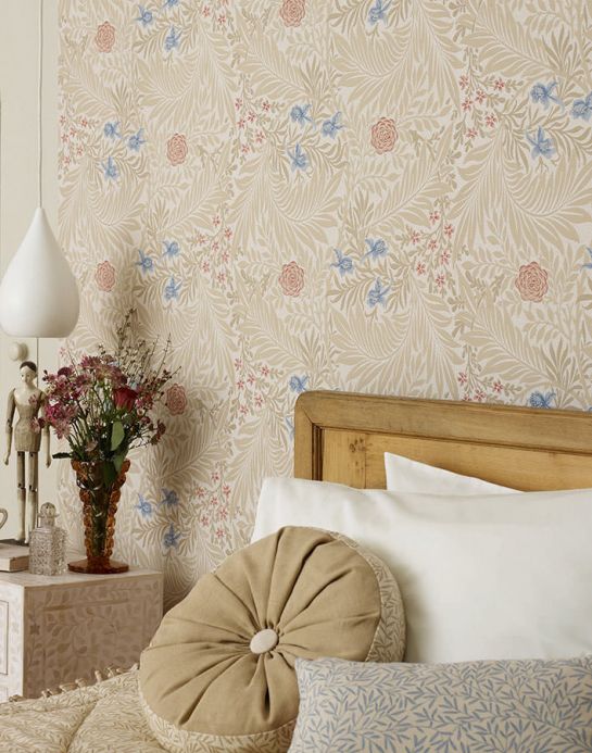 Floral Wallpaper Wallpaper Kari beige Room View