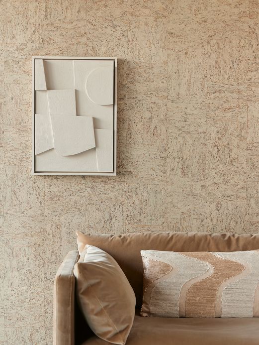 Natural Wallpaper Wallpaper Cork on Roll 06 pebble grey Room View