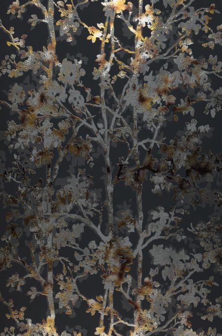 Papier peint de forêts et d’arbre Papier peint Saranda gris anthracite Largeur de lé