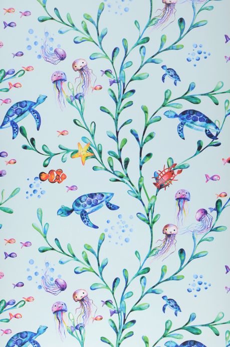 Animal Wallpaper Wallpaper Miali pale blue Roll Width