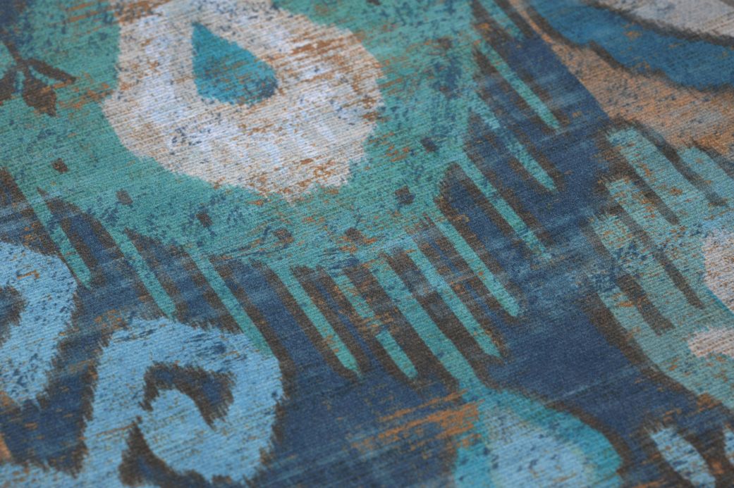 Papel de parede Shabby Chic Papel de parede Shania azul acinzentado Ver detalhe