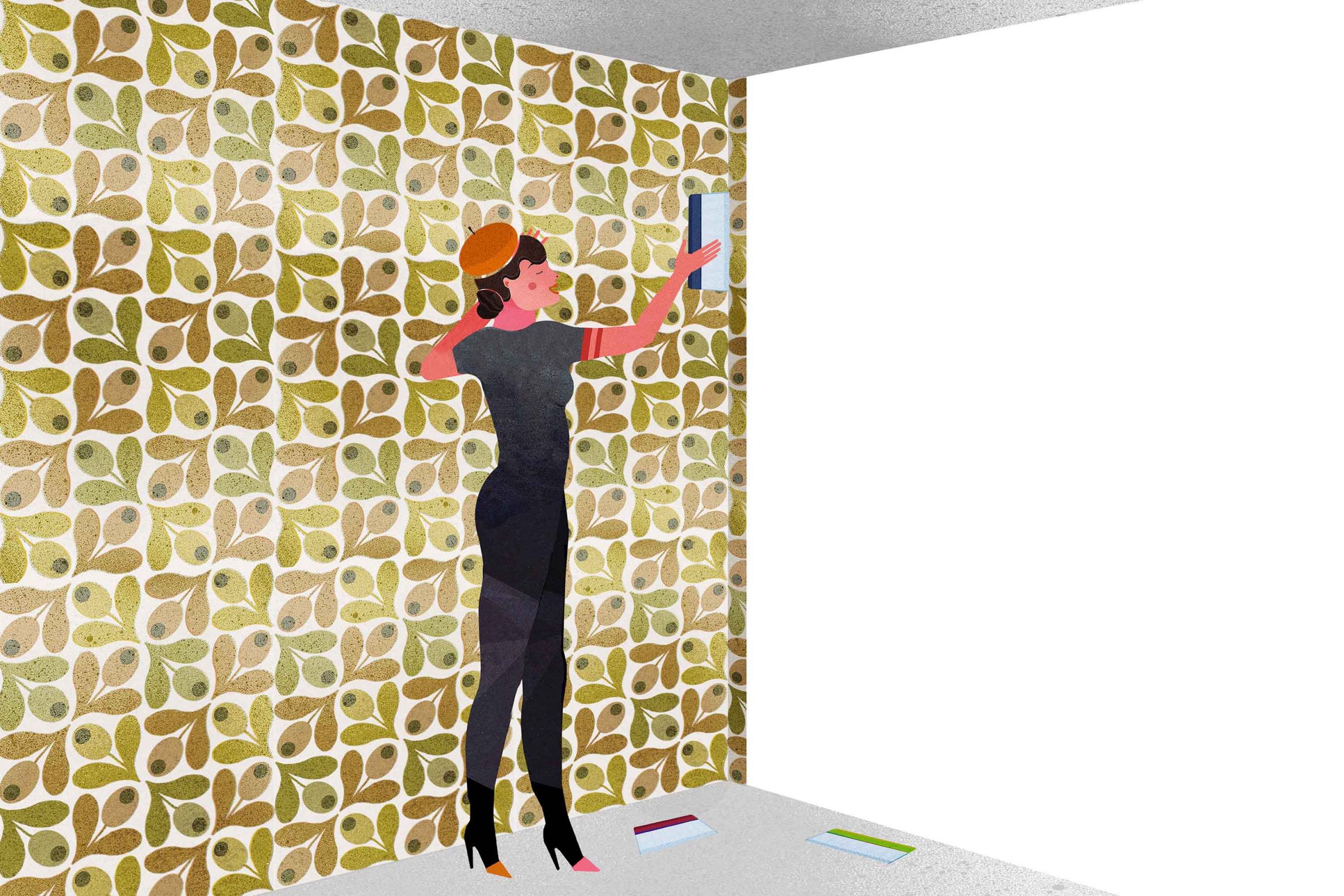 How-to-wallpaper-in-corners-Putting-a-wallpaper-length-up-around-the-inner-corner