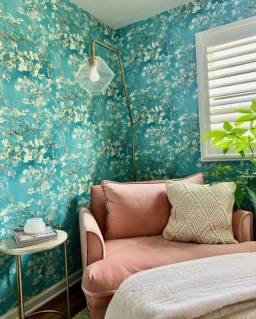 Customer photo Wallpaper VanGogh Blossom turquoise from 30 Mar 2023 (Instagram)
